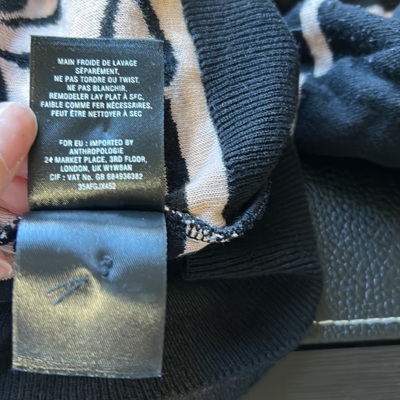 Anthropologie HWR Bow Ribbon Ruled intarsia stripe Sweater Pullover Sz S - Picture 12 of 15